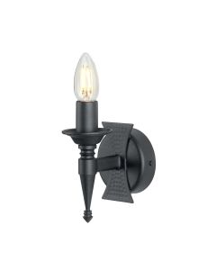 Saxon 1 Light Wall Light - Black