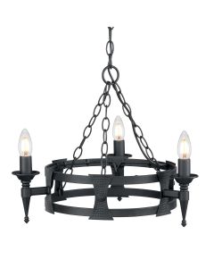 Saxon 3 Light Chandelier - Black