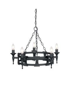 Saxon 5 Light Chandelier - Black