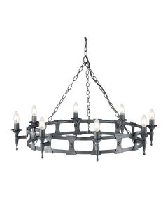 Saxon 8 Light Chandelier - Black / Silver Patina