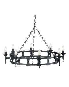 Saxon 8 Light Chandelier - Black