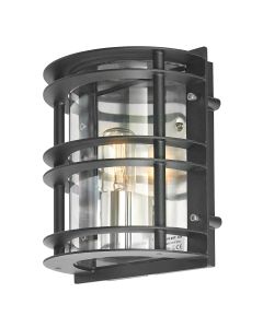 Stockholm 1 Light Flush Light - Black With Clear Glass