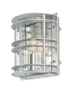 Stockholm 1 Light Flush Light - Galvanised With Clear Glass