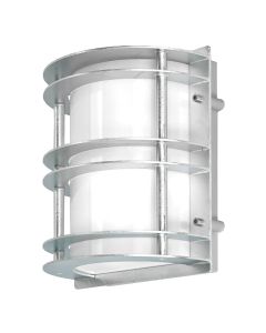 Stockholm 1 Light Flush Light - Galvanised With Opal Glass