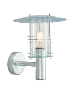 Stockholm 1 Light Wall Lantern - Galvanised