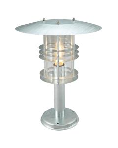 Stockholm 1 Light Grande Pedestal - Galvanised