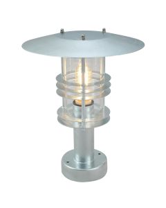 Stockholm 1 Light Pedestal - Galvanised