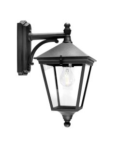 Turin 1 Light Down Wall Lantern - Black