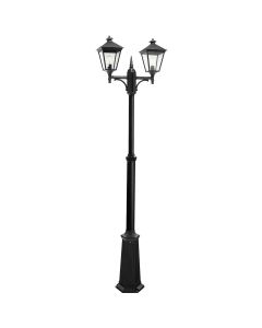 Turin 2 Light Twin Lamp Post - Black