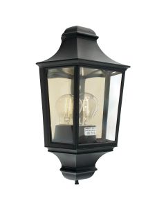 Turin 1 Light Half Lantern - Black