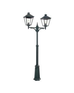Turin Grande 2 Light Twin Lamp Post - Black