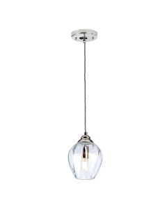 Tiber 1 Light Pendant - Polished Nickel / Clear Glass