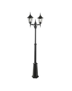 Valencia 2 Light Twin Head Lamp Post - Black