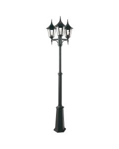 Valencia 3 Light Triple Head Lamp Post - Black
