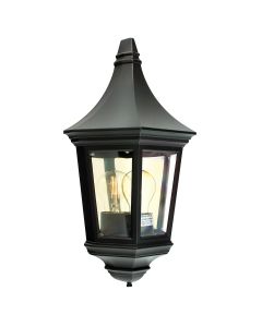 Valencia 1 Light Half Lantern - Black