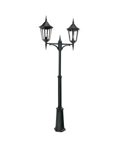 Valencia Grande 2 Light Twin Head Lamp Post - Black