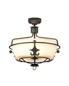 Windsor 3 Light Semi-Flush - Graphite