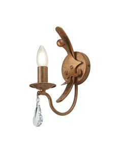 Windsor 1 Light Wall Light - Gold Patina