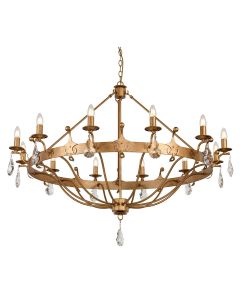 Windsor 12 Light Chandelier - Gold Patina