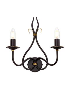 Windermere 2 Light Wall Light - Rust / Gold