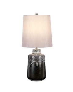 Woolwich 1 Light Table Lamp - Textured Graphite, White Glaze and Silver Shade