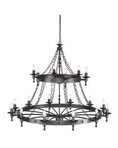 Warwick 18 Light Chandelier - Graphite Black