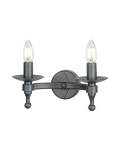 Warwick 2 Light Wall Light - Graphite Black