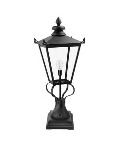 Wilmslow 1 Light Pedestal Lantern - Black