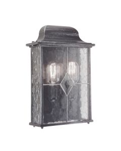 Wexford 2 Light Half Lantern - Black / Silver
