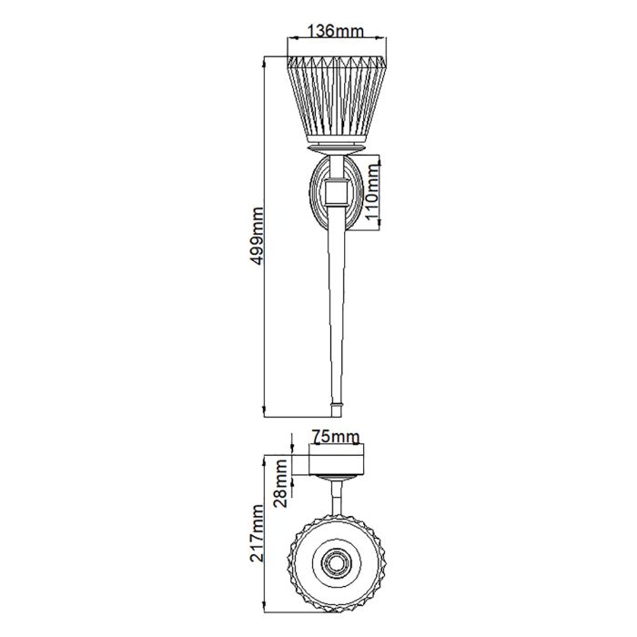 Agatha 2 Light Wall Light - Polished Chrome