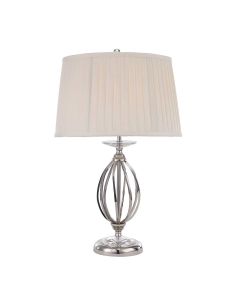 Aegean 1 Light Table Lamp - Polished Nickel with Ivory Shade