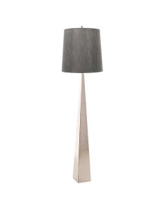 Ascent 1 Light Floor Lamp with Dark Grey Shade - Polished Nickel