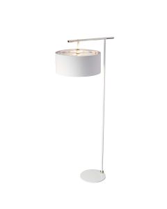 Balance 1 Light Floor Lamp - White/Polished Nickel with White Shade