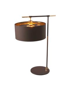 Balance 1 Light Table Lamp - Brown/Polished Brass with Brown Shade