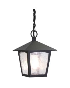 York 1 Light Porch Chain Lantern - Black