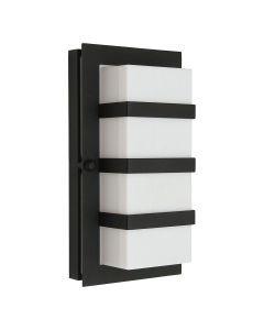 Boden 1 Light Wall Light - Black With Opal Polycarbonate
