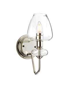 Armand 1 Light Wall Light - Polished Nickel Plated With Clear Glass Shades