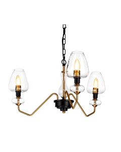 Armand 3 Light Pendant - Aged Brass Plated & Charcoal Black Paint