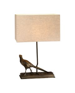 Halkirk 1 Light Table Lamp with Rectangle Shade - Bronze Patina with Natural Shade