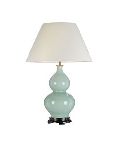 Harbin Gourd 1 Light Table Lamp with Tall Empire - Celadon with Off-White Shade