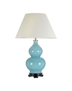 Harbin Gourd 1 Light Table Lamp with Tall Empire - Duck Egg Blue with Off-White Shade