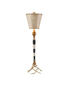 Flambeau 1 Light Table Lamp - Black, Cream and Gold Leaf