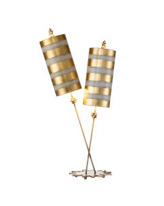 Nettle Luxe 2 Light Table Lamp - Gold Leaf and Taupe