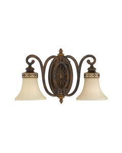 Drawing Room 2 Light Wall Light - Walnut with traditional Edwardian style