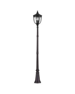 English Bridle 3 Light Large Lamp Post - Black