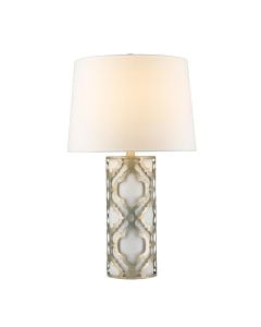 Arabella 1 Light Table Lamp - Distressed Silver with White Shade
