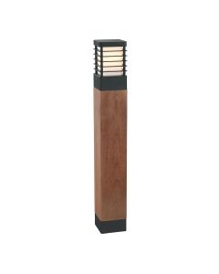 Halmstad 1 Light Large Wooden Bollard - Black