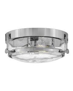 Harper 3 Light Flush - Polished Chrome, Steel, Clear Seeded Glass