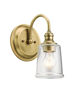 Waverly 1 Light Wall Light - Natural Brass