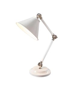 Provence Element 1 Light Mini Table Lamp - White/Polished Nickel